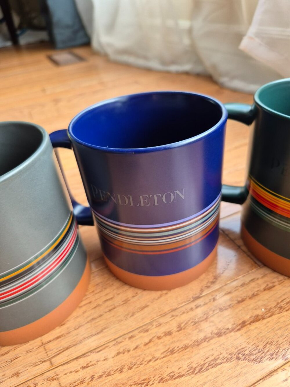 Pendleton National Parks collectible Mugs Stonewear Set Of 3 Blue, Grey & Green - Picture 9 of 10